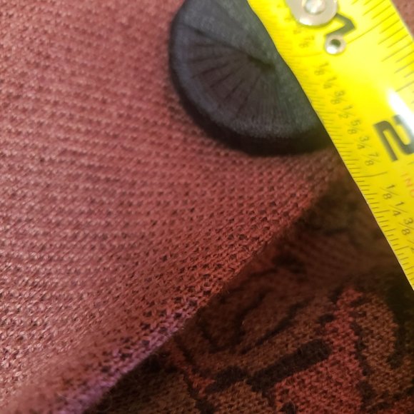 Soft Suroundings coat knit Large button snap bell sleeve maroon black roses - Picture 9 of 15